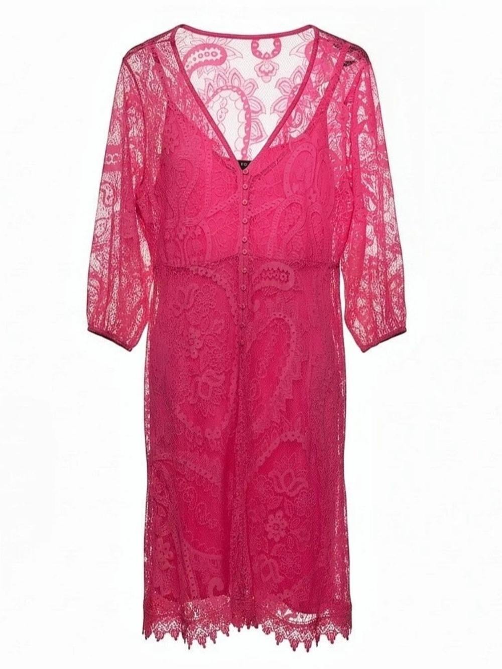NWT Torrid Pink Lace Button Front Mini Dress 1X Plus Size